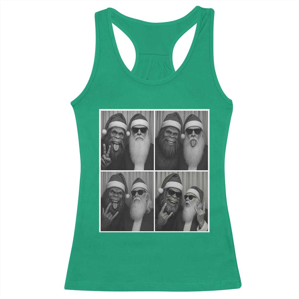Funny Bigfoot Photobooth Christmas Racerback Tank Top Sasquatch Santa Claus Xmas - Wonder Print Shop