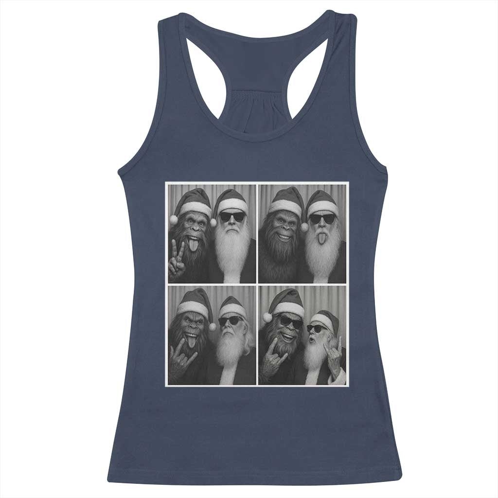 Funny Bigfoot Photobooth Christmas Racerback Tank Top Sasquatch Santa Claus Xmas - Wonder Print Shop