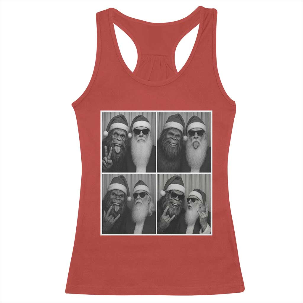 Funny Bigfoot Photobooth Christmas Racerback Tank Top Sasquatch Santa Claus Xmas - Wonder Print Shop