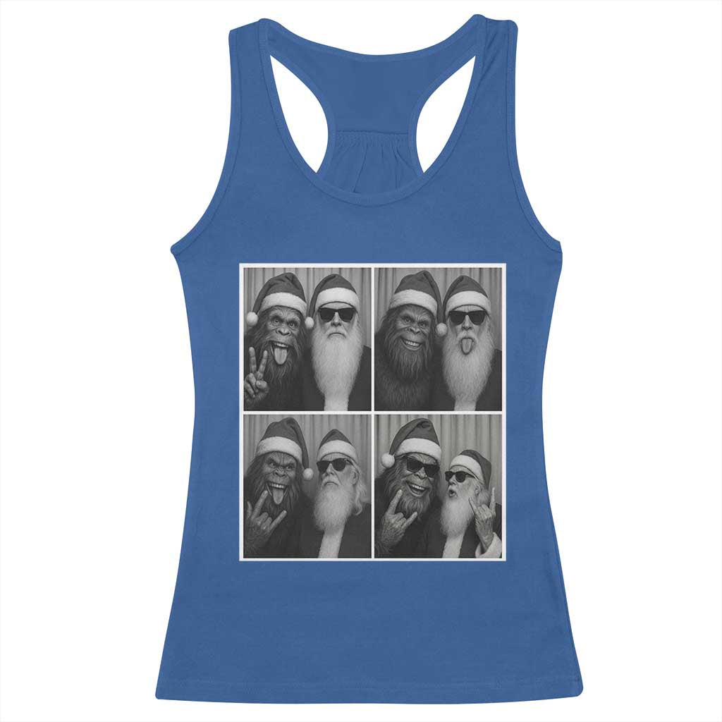 Funny Bigfoot Photobooth Christmas Racerback Tank Top Sasquatch Santa Claus Xmas - Wonder Print Shop