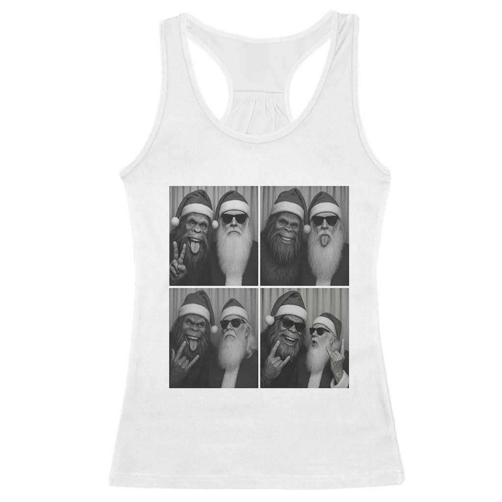 Funny Bigfoot Photobooth Christmas Racerback Tank Top Sasquatch Santa Claus Xmas - Wonder Print Shop