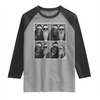 Funny Bigfoot Photobooth Christmas Raglan Shirt Sasquatch Santa Claus Xmas - Wonder Print Shop