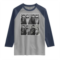 Funny Bigfoot Photobooth Christmas Raglan Shirt Sasquatch Santa Claus Xmas - Wonder Print Shop