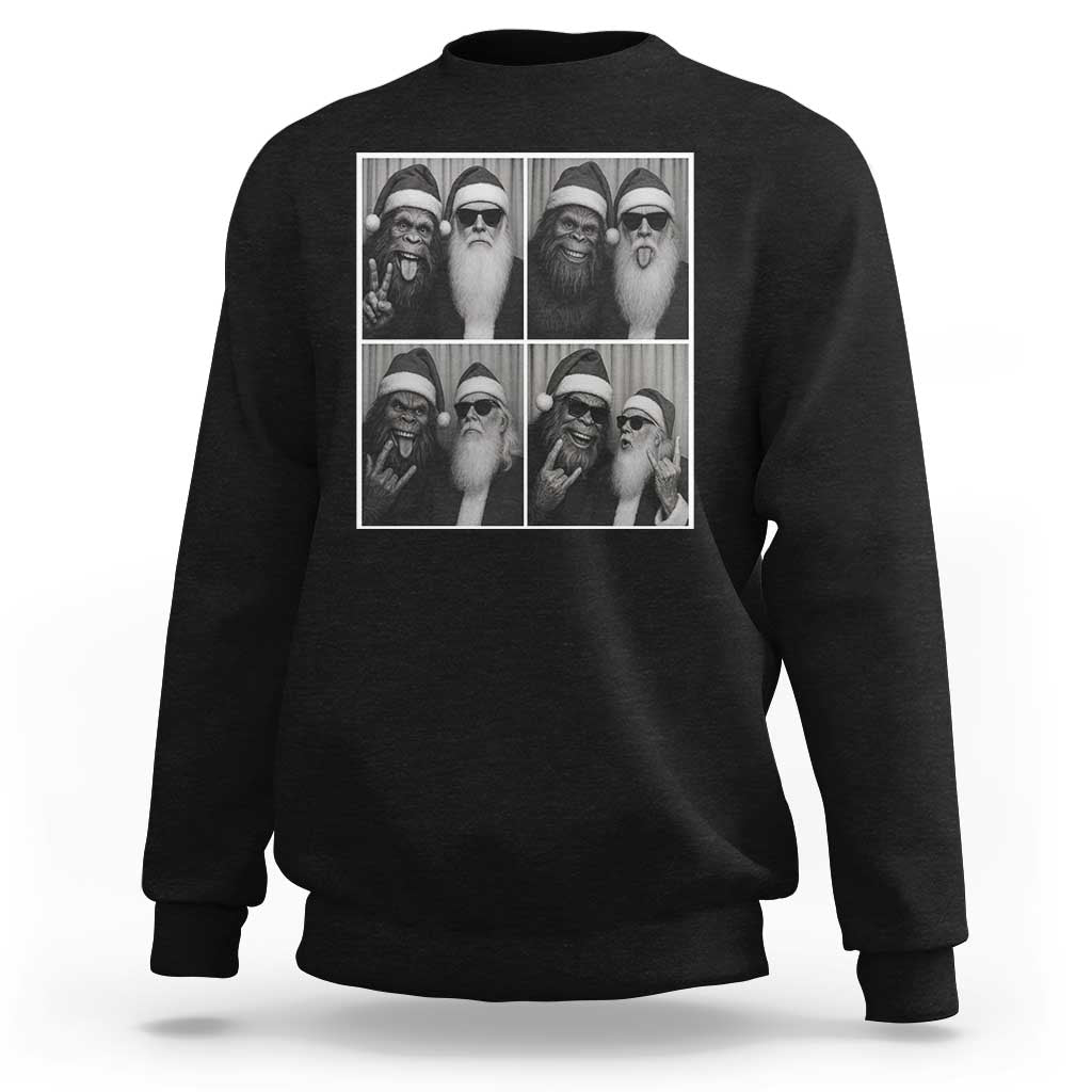 Funny Bigfoot Photobooth Christmas Sweatshirt Sasquatch Santa Claus Xmas - Wonder Print Shop