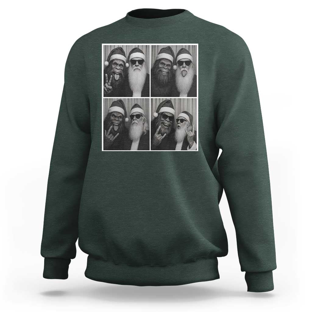 Funny Bigfoot Photobooth Christmas Sweatshirt Sasquatch Santa Claus Xmas - Wonder Print Shop