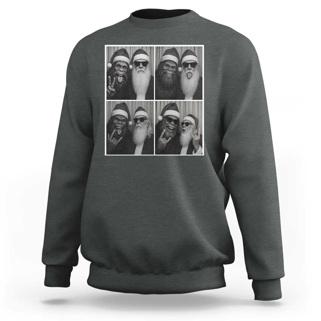 Funny Bigfoot Photobooth Christmas Sweatshirt Sasquatch Santa Claus Xmas - Wonder Print Shop