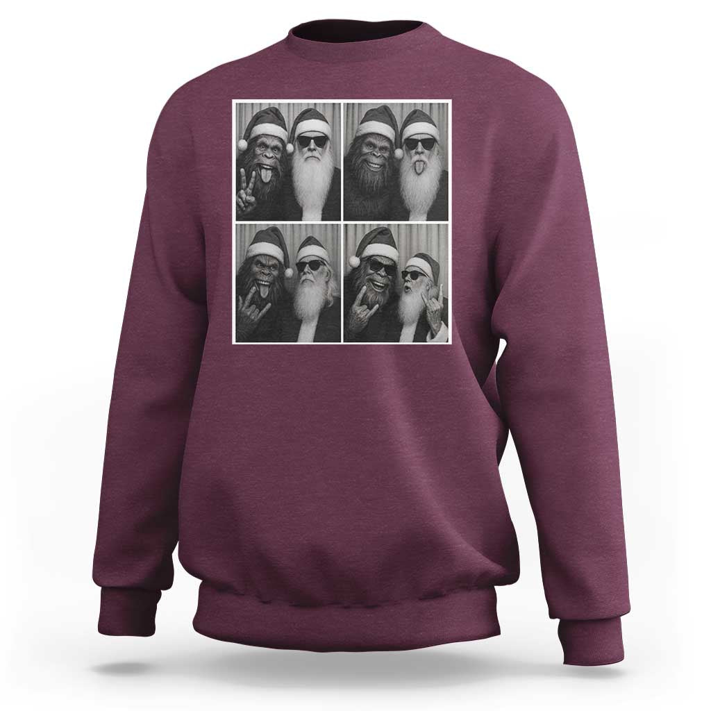 Funny Bigfoot Photobooth Christmas Sweatshirt Sasquatch Santa Claus Xmas - Wonder Print Shop