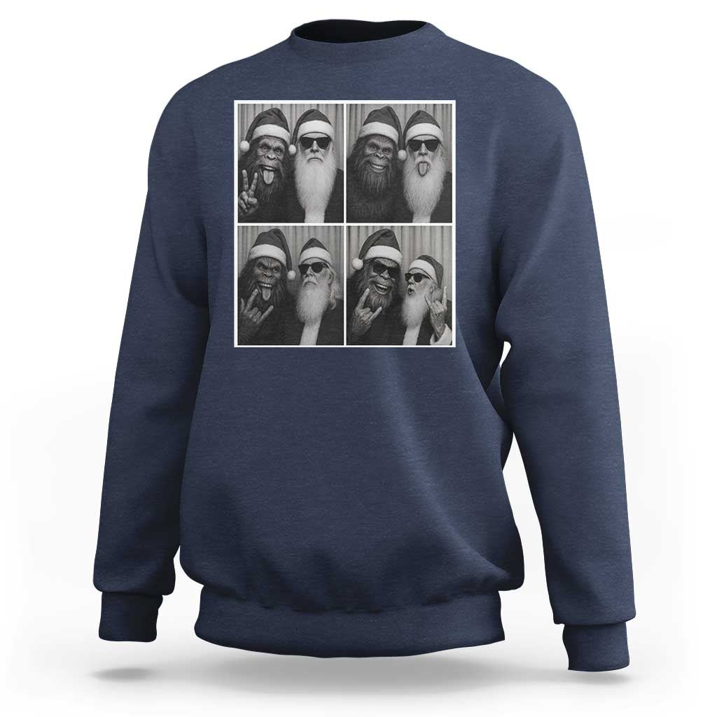 Funny Bigfoot Photobooth Christmas Sweatshirt Sasquatch Santa Claus Xmas - Wonder Print Shop