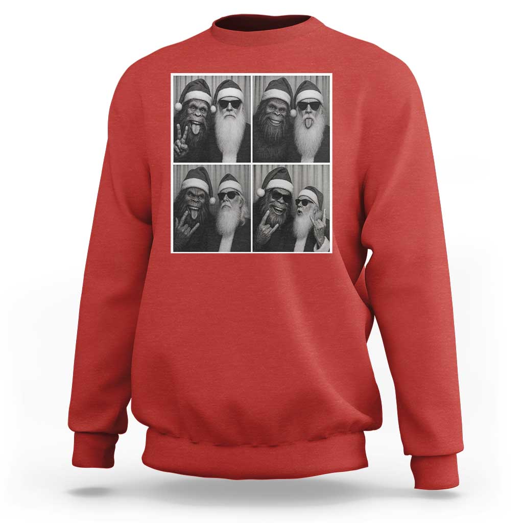 Funny Bigfoot Photobooth Christmas Sweatshirt Sasquatch Santa Claus Xmas - Wonder Print Shop