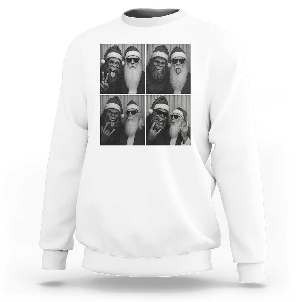 Funny Bigfoot Photobooth Christmas Sweatshirt Sasquatch Santa Claus Xmas - Wonder Print Shop