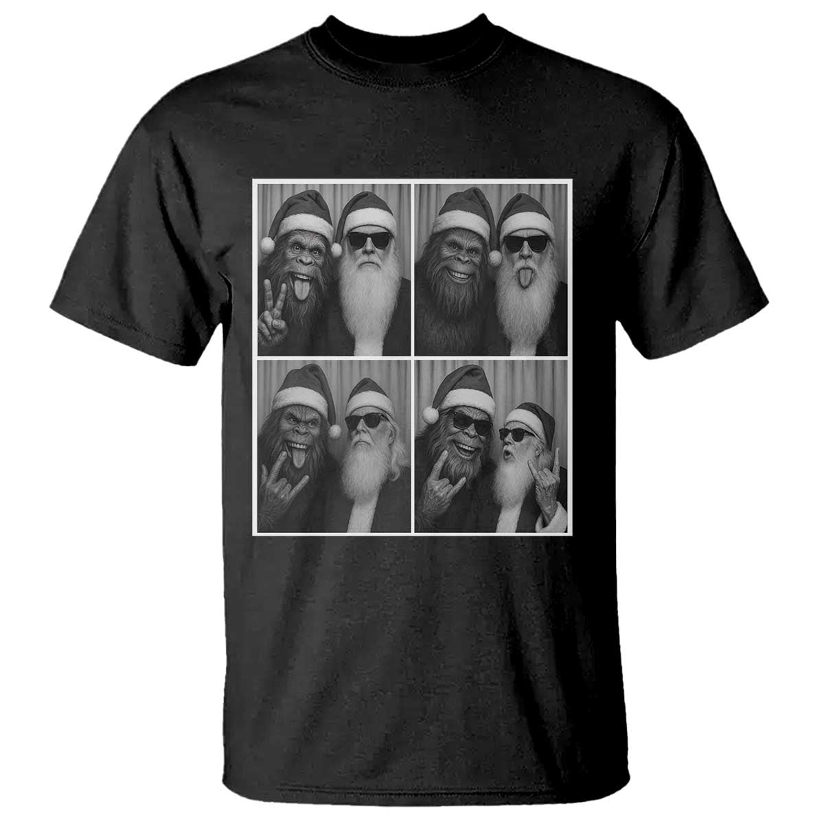 Funny Bigfoot Photobooth Christmas T Shirt Sasquatch Santa Claus Xmas - Wonder Print Shop