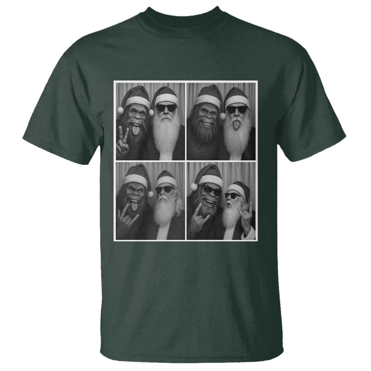 Funny Bigfoot Photobooth Christmas T Shirt Sasquatch Santa Claus Xmas - Wonder Print Shop