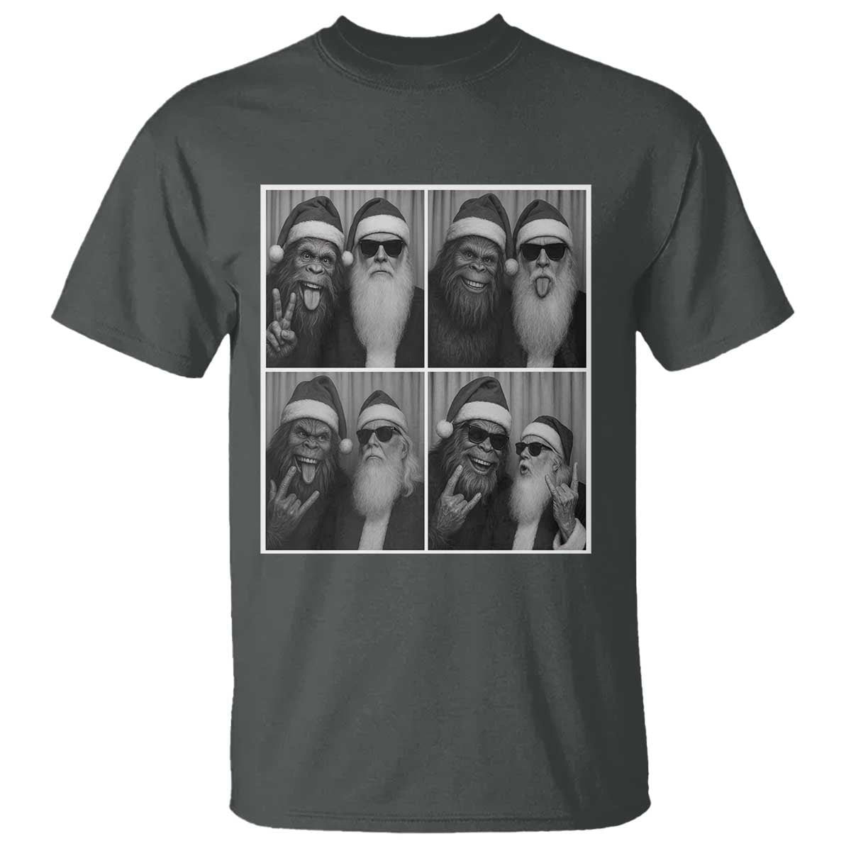 Funny Bigfoot Photobooth Christmas T Shirt Sasquatch Santa Claus Xmas - Wonder Print Shop