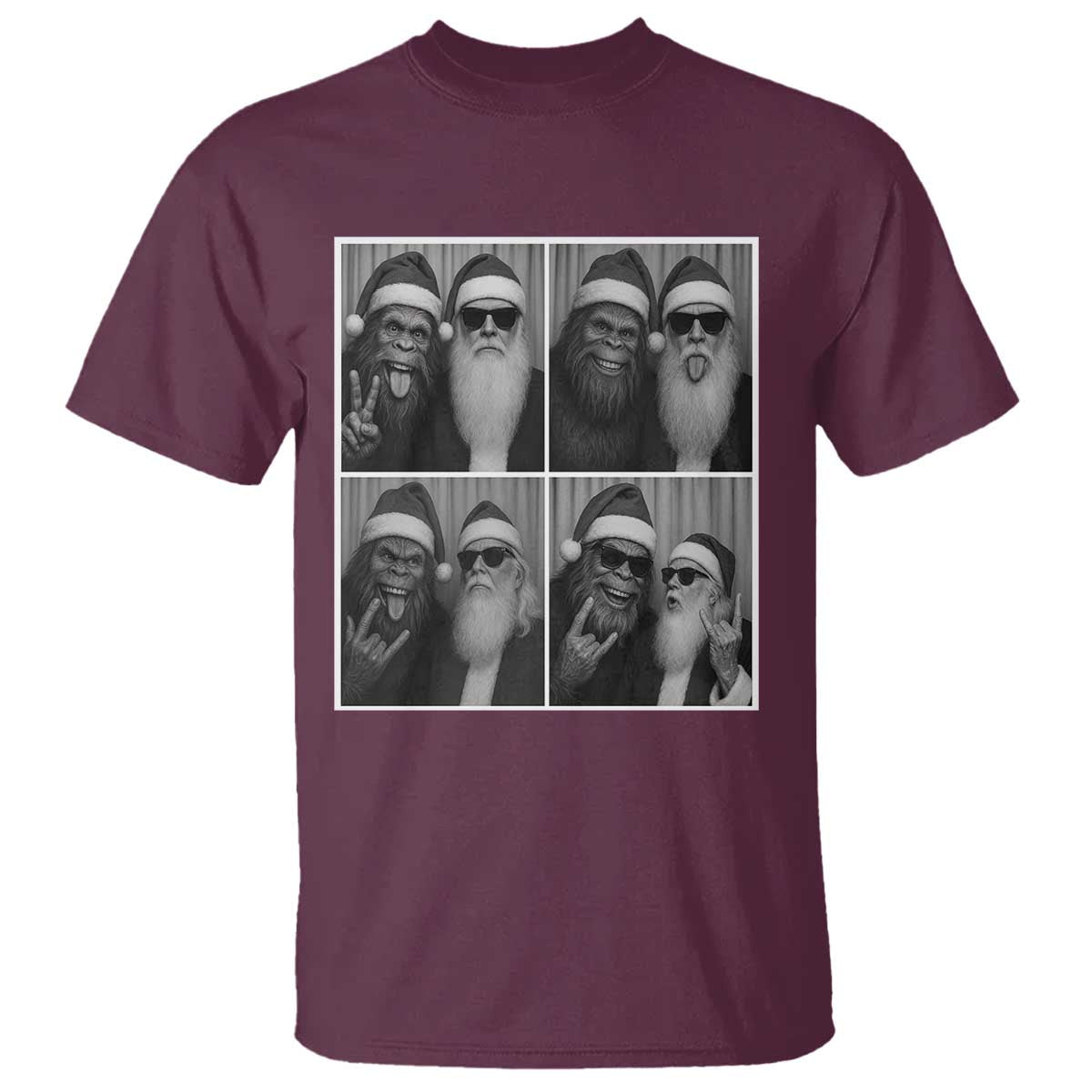 Funny Bigfoot Photobooth Christmas T Shirt Sasquatch Santa Claus Xmas - Wonder Print Shop