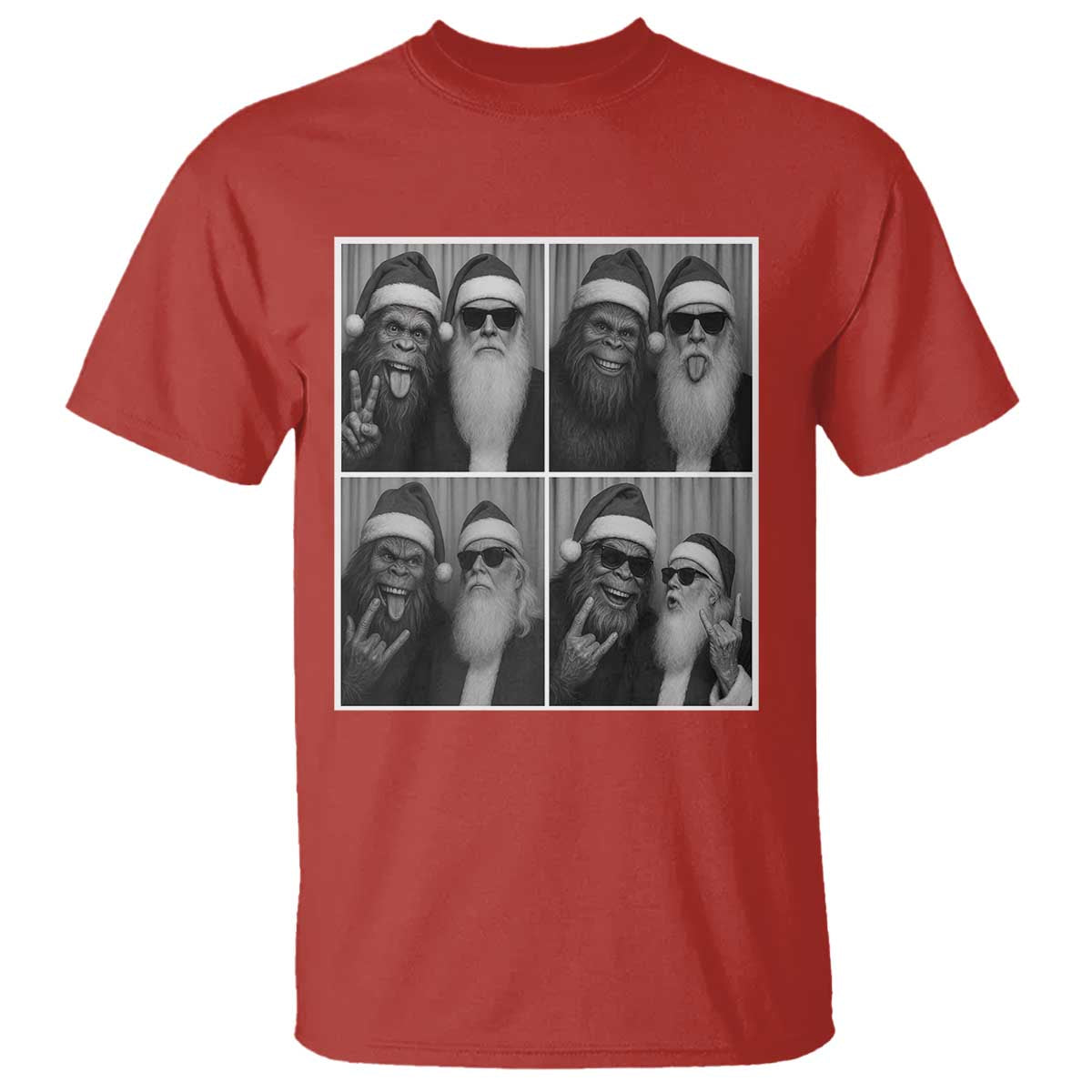 Funny Bigfoot Photobooth Christmas T Shirt Sasquatch Santa Claus Xmas - Wonder Print Shop