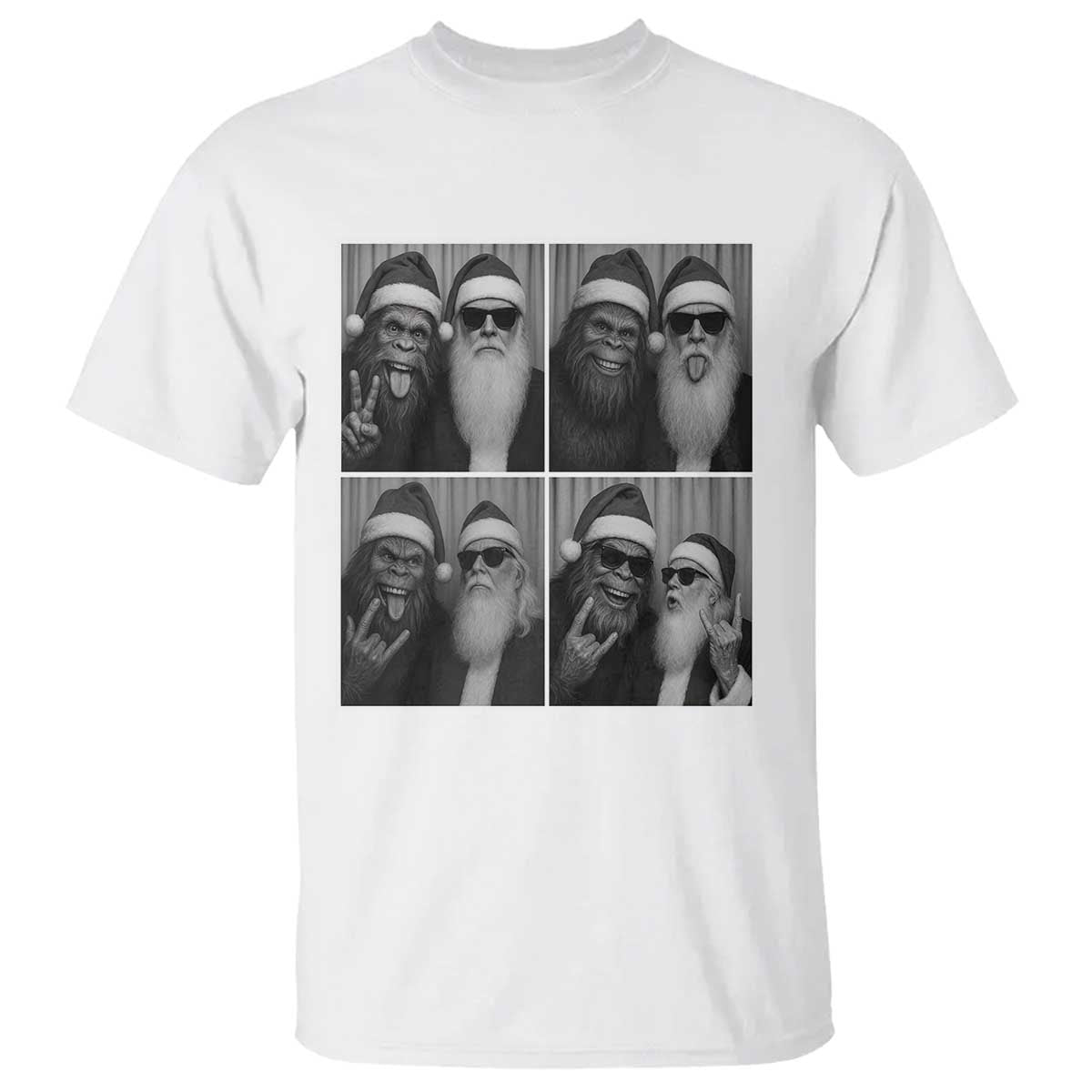 Funny Bigfoot Photobooth Christmas T Shirt Sasquatch Santa Claus Xmas - Wonder Print Shop