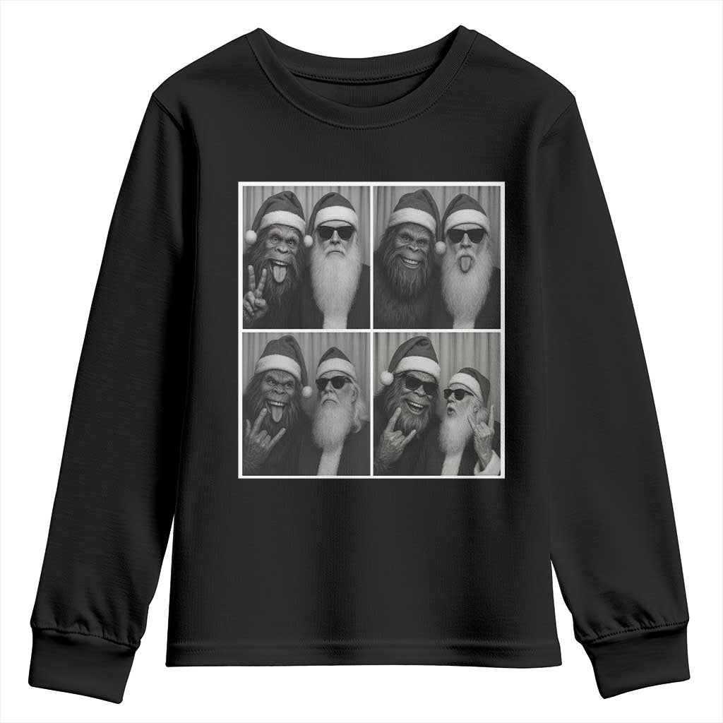 Funny Bigfoot Photobooth Christmas Youth Sweatshirt Sasquatch Santa Claus Xmas - Wonder Print Shop