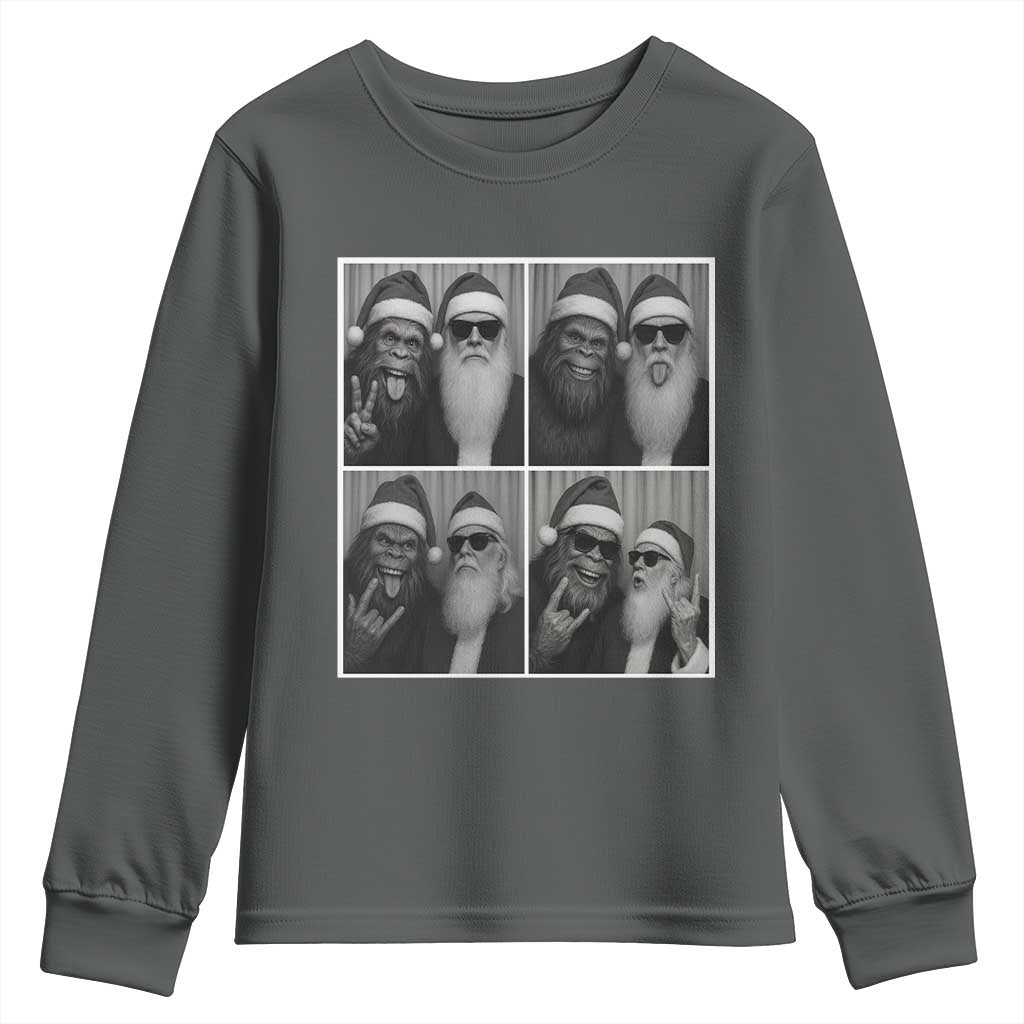 Funny Bigfoot Photobooth Christmas Youth Sweatshirt Sasquatch Santa Claus Xmas - Wonder Print Shop