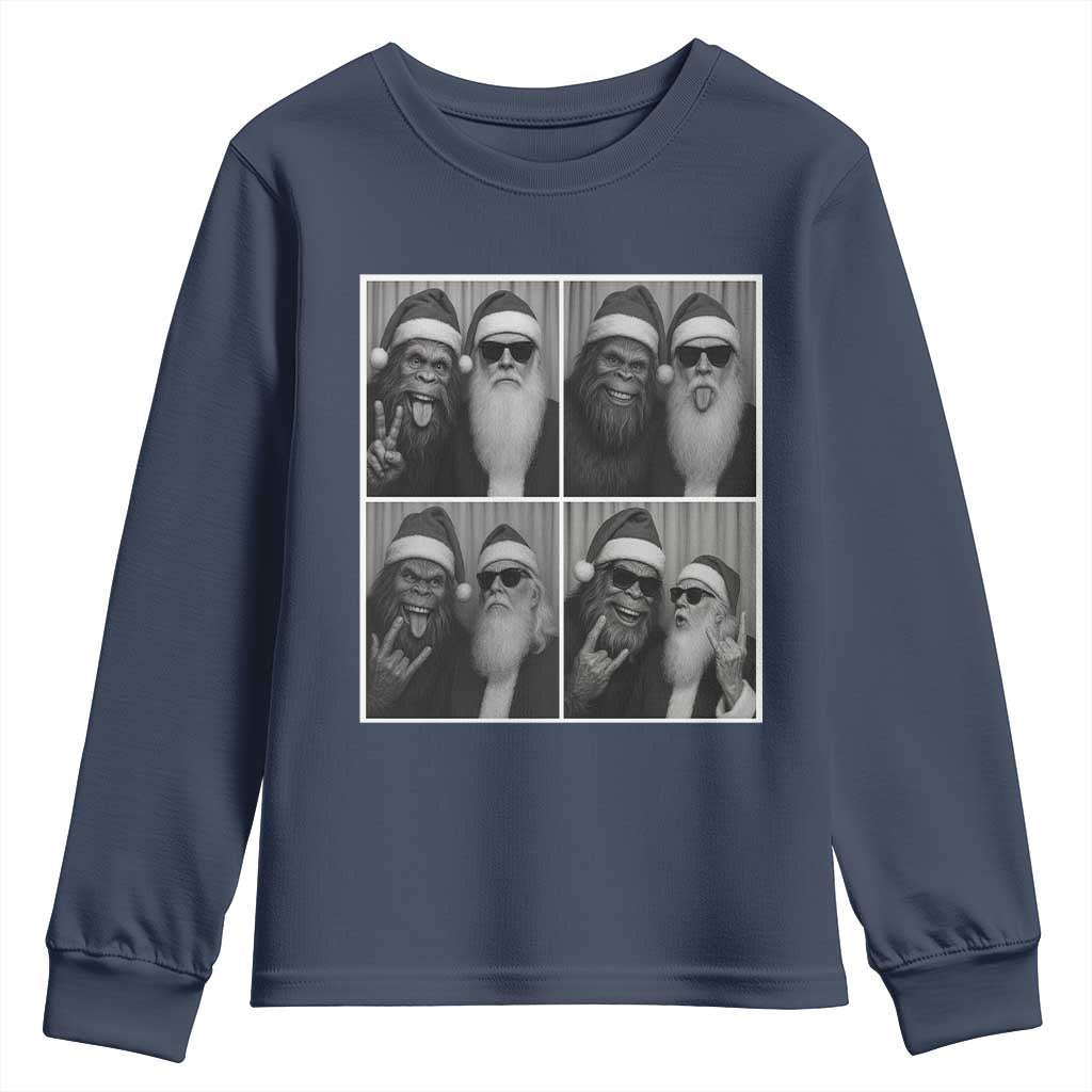 Funny Bigfoot Photobooth Christmas Youth Sweatshirt Sasquatch Santa Claus Xmas - Wonder Print Shop
