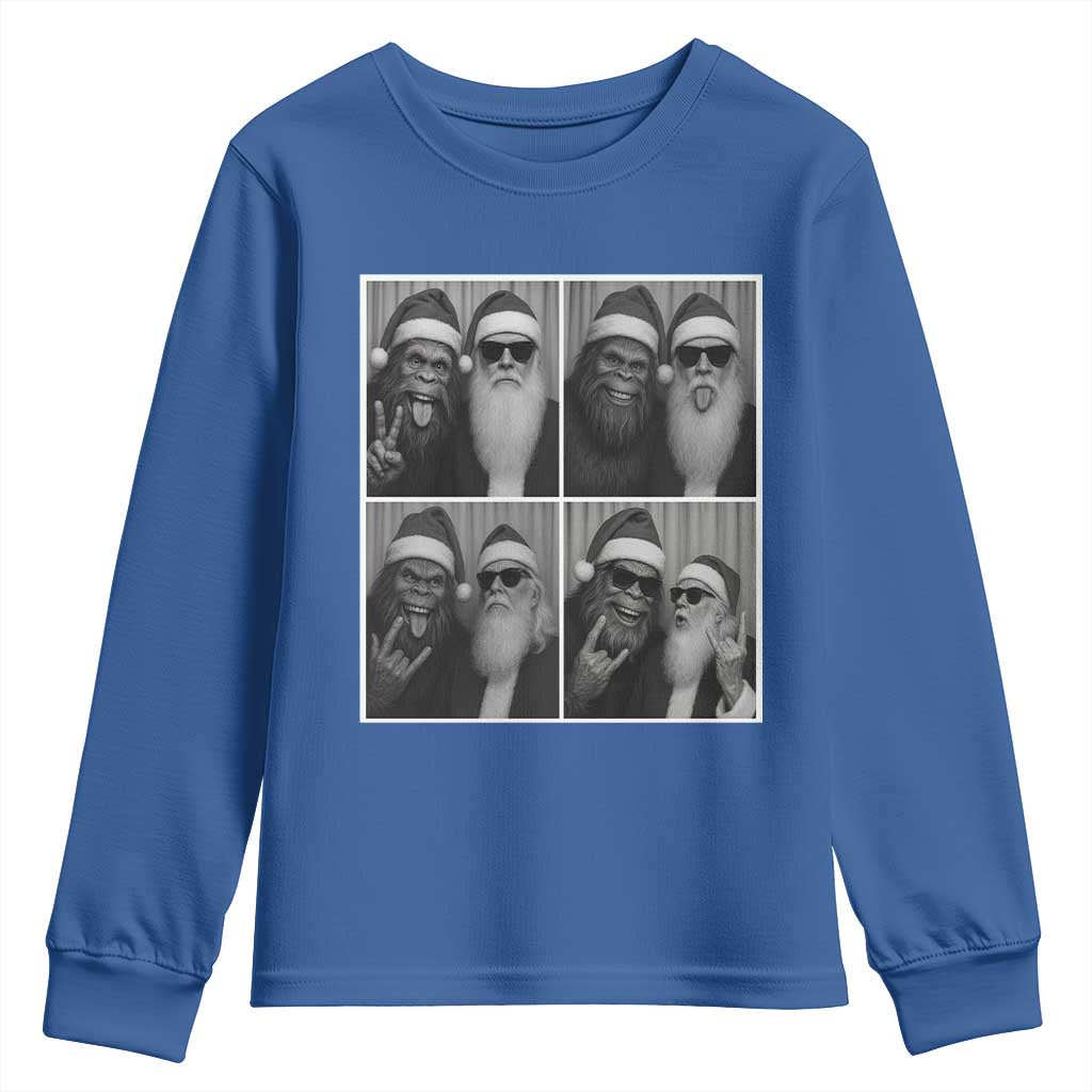 Funny Bigfoot Photobooth Christmas Youth Sweatshirt Sasquatch Santa Claus Xmas - Wonder Print Shop