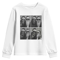 Funny Bigfoot Photobooth Christmas Youth Sweatshirt Sasquatch Santa Claus Xmas - Wonder Print Shop