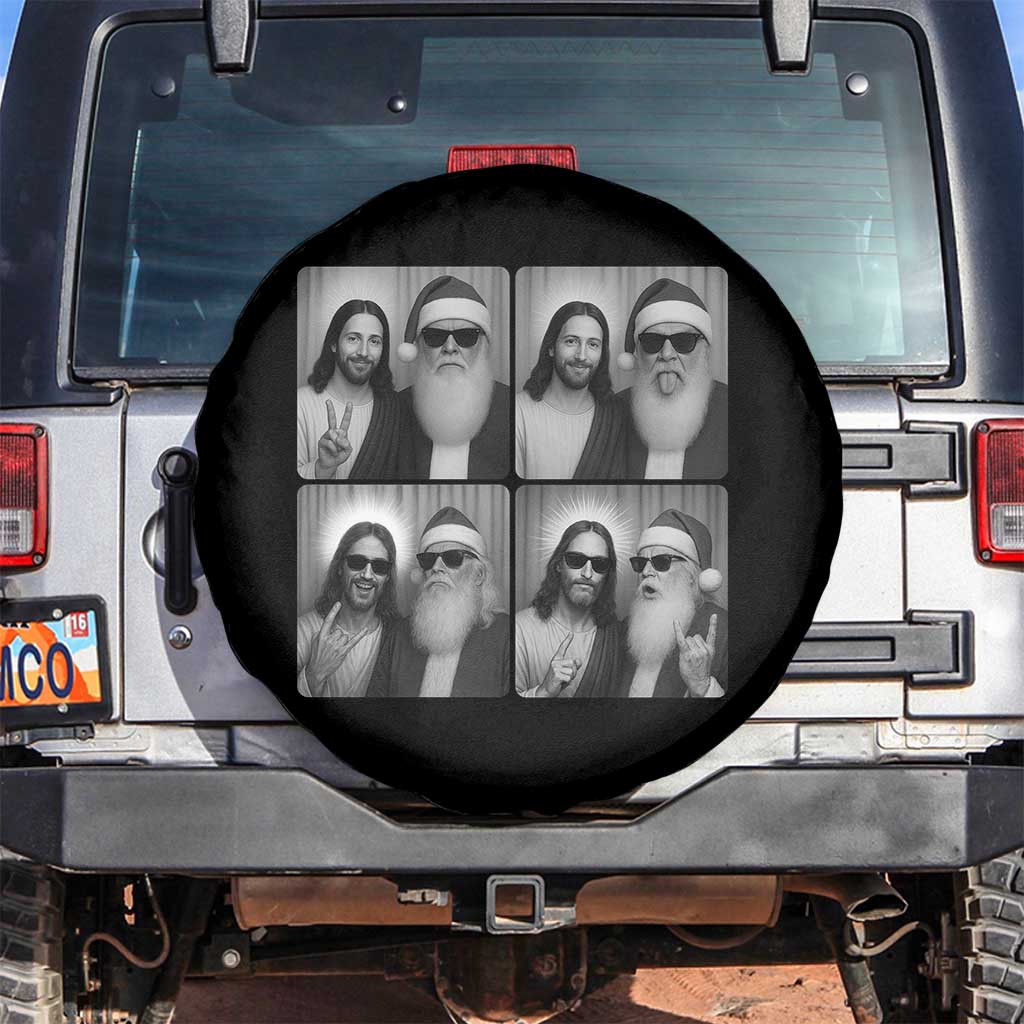 Funny Bigfoot Photobooth Christmas Spare Tire Cover Sasquatch Jesus Christian Xmas - Wonder Print Shop