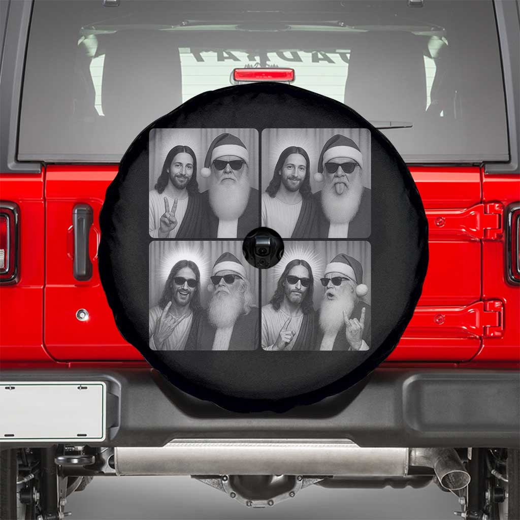 Funny Bigfoot Photobooth Christmas Spare Tire Cover Sasquatch Jesus Christian Xmas - Wonder Print Shop