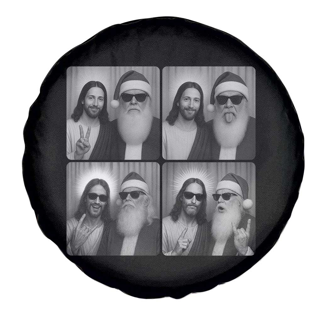 Funny Bigfoot Photobooth Christmas Spare Tire Cover Sasquatch Jesus Christian Xmas - Wonder Print Shop