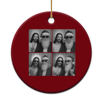 Funny Bigfoot Photobooth Xmas Ceramic Ornament Sasquatch Jesus Christian Xmas - Wonder Print Shop