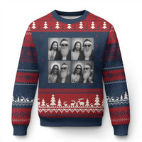 Funny Bigfoot Photobooth Xmas Ugly Christmas Sweater Sasquatch Jesus Christian Xmas - Wonder Print Shop