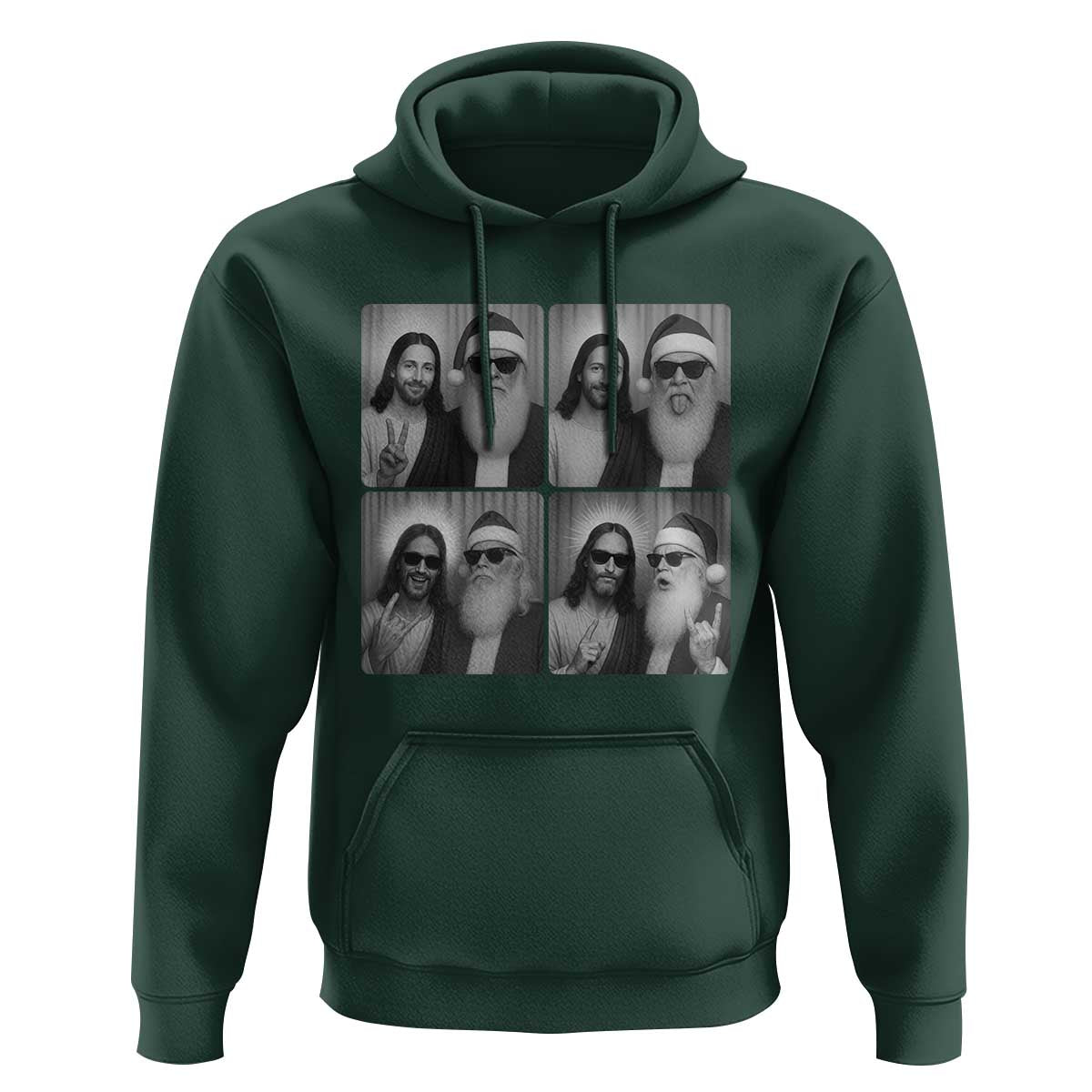 Funny Bigfoot Photobooth Christmas Hoodie Sasquatch Jesus Christian Xmas - Wonder Print Shop