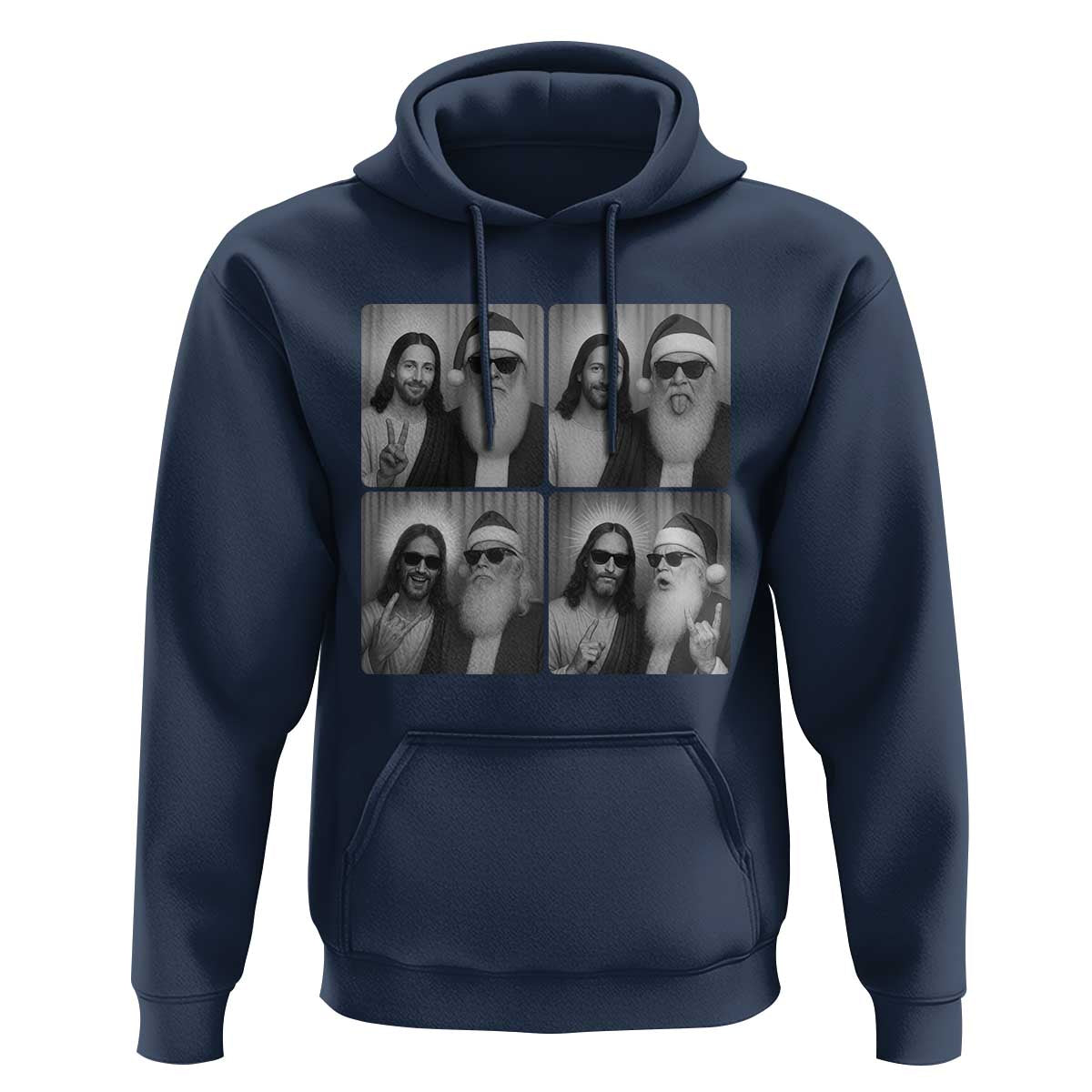 Funny Bigfoot Photobooth Christmas Hoodie Sasquatch Jesus Christian Xmas - Wonder Print Shop
