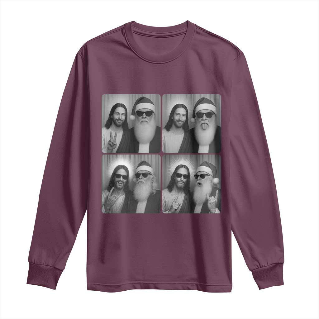 Funny Bigfoot Photobooth Christmas Long Sleeve Shirt Sasquatch Jesus Christian Xmas - Wonder Print Shop