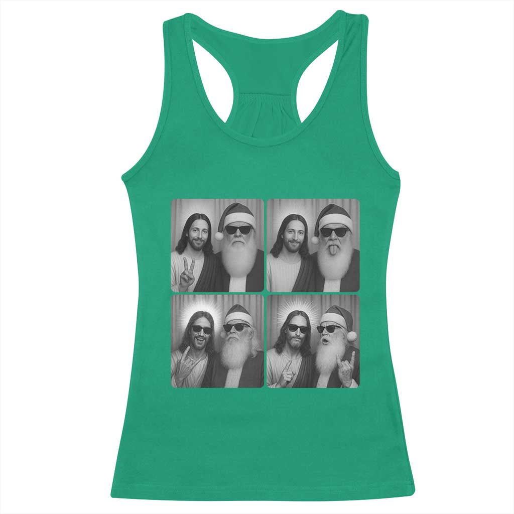 Funny Bigfoot Photobooth Christmas Racerback Tank Top Sasquatch Jesus Christian Xmas - Wonder Print Shop