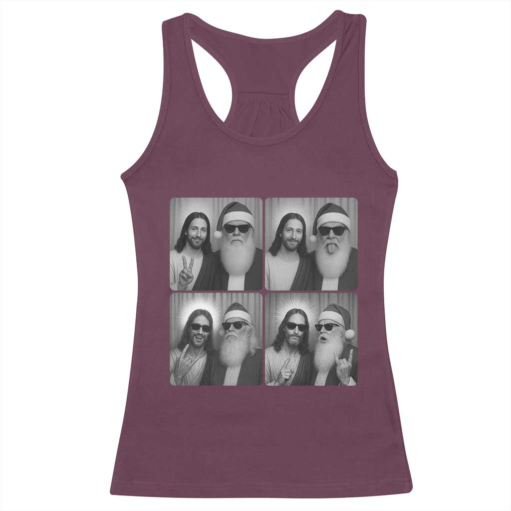 Funny Bigfoot Photobooth Christmas Racerback Tank Top Sasquatch Jesus Christian Xmas - Wonder Print Shop