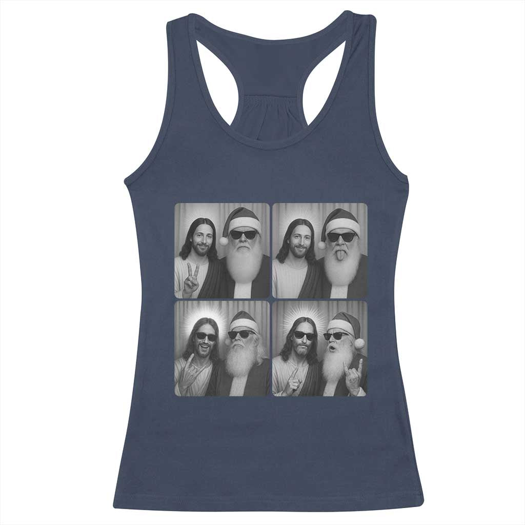 Funny Bigfoot Photobooth Christmas Racerback Tank Top Sasquatch Jesus Christian Xmas - Wonder Print Shop