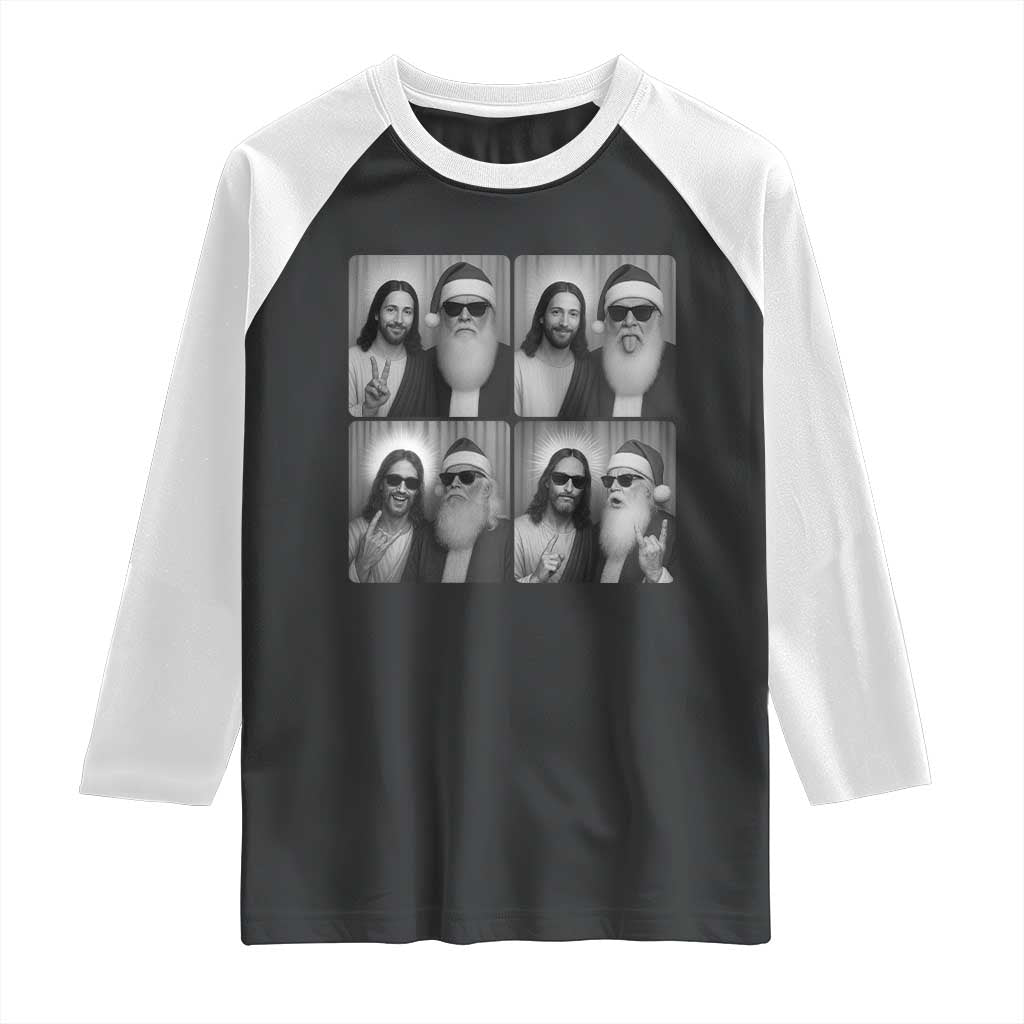 Funny Bigfoot Photobooth Christmas Raglan Shirt Sasquatch Jesus Christian Xmas - Wonder Print Shop