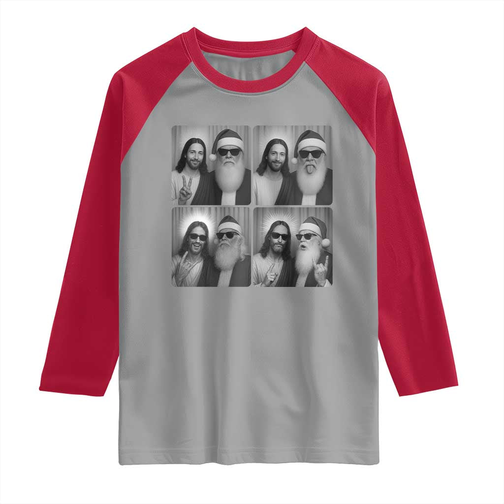 Funny Bigfoot Photobooth Christmas Raglan Shirt Sasquatch Jesus Christian Xmas - Wonder Print Shop