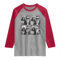 Funny Bigfoot Photobooth Christmas Raglan Shirt Sasquatch Jesus Christian Xmas - Wonder Print Shop