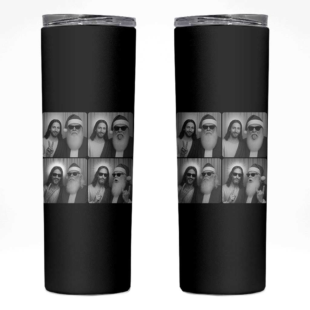 Funny Bigfoot Photobooth Christmas Skinny Tumbler Sasquatch Jesus Christian Xmas - Wonder Print Shop
