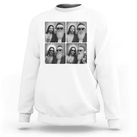 Funny Bigfoot Photobooth Christmas Sweatshirt Sasquatch Jesus Christian Xmas - Wonder Print Shop