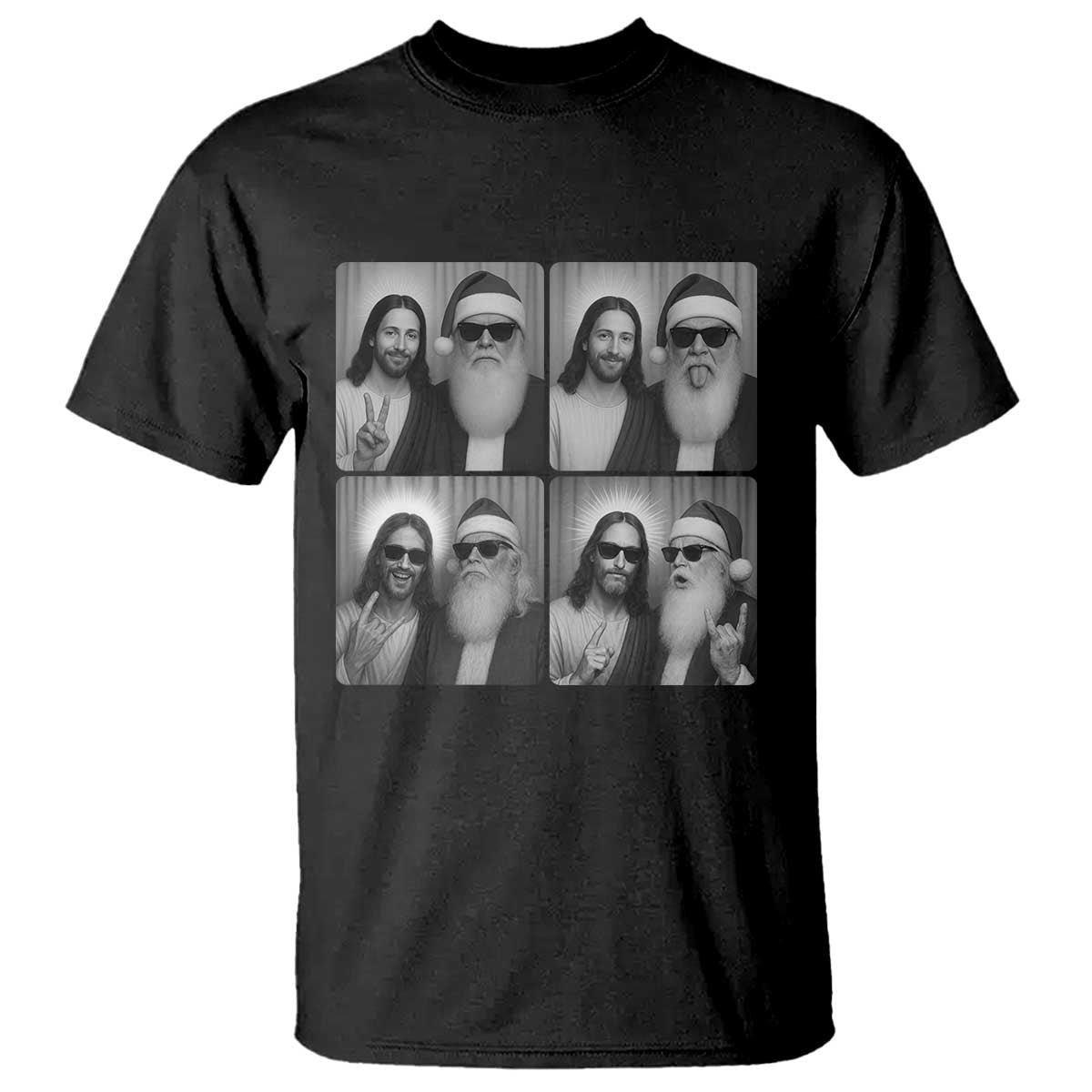 Funny Bigfoot Photobooth Christmas T Shirt Sasquatch Jesus Christian Xmas - Wonder Print Shop