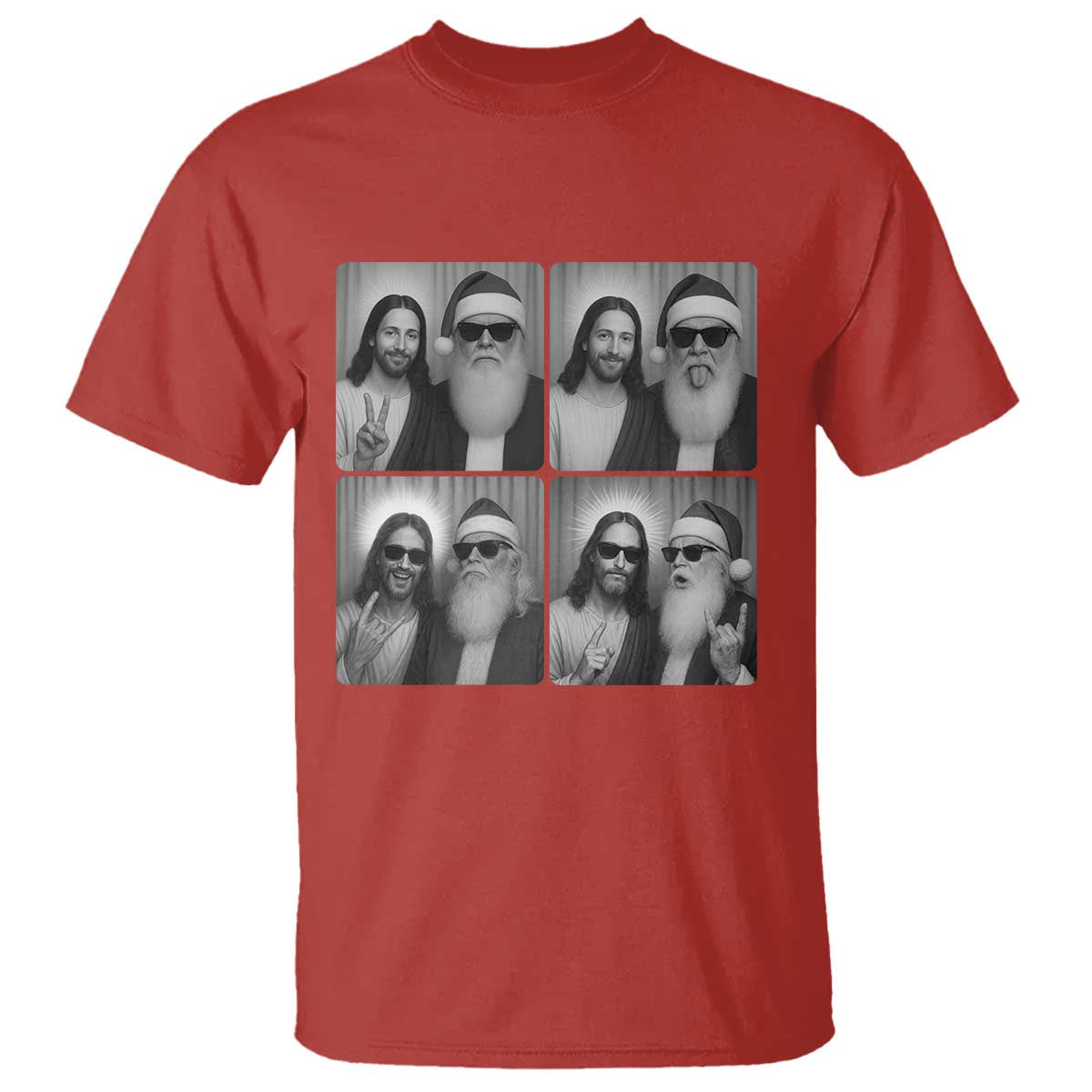 Funny Bigfoot Photobooth Christmas T Shirt Sasquatch Jesus Christian Xmas - Wonder Print Shop