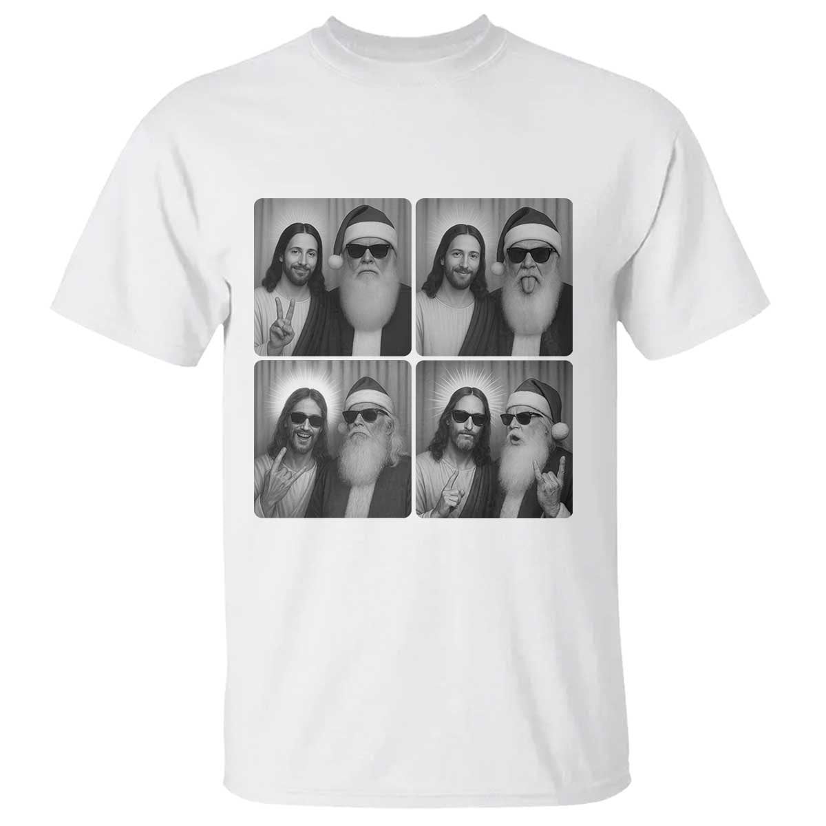 Funny Bigfoot Photobooth Christmas T Shirt Sasquatch Jesus Christian Xmas - Wonder Print Shop