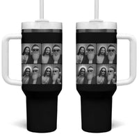 Funny Bigfoot Photobooth Christmas Tumbler With Handle Sasquatch Jesus Christian Xmas - Wonder Print Shop