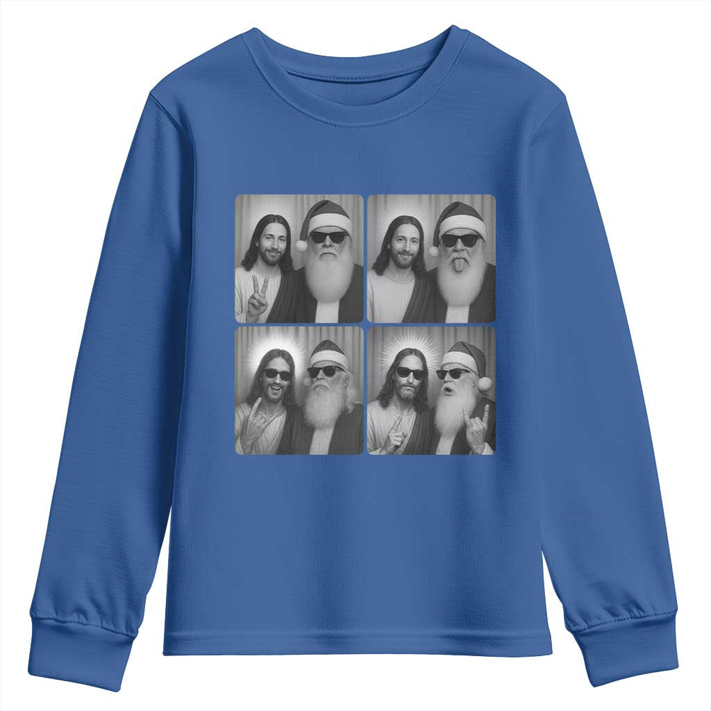 Funny Bigfoot Photobooth Christmas Youth Sweatshirt Sasquatch Jesus Christian Xmas - Wonder Print Shop