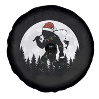 Funny Bigfoot Fishing Christmas Spare Tire Cover Sasquatch Moon Fisherman - Wonder Print Shop