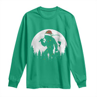 Funny Bigfoot Fishing Christmas Long Sleeve Shirt Sasquatch Moon Fisherman - Wonder Print Shop