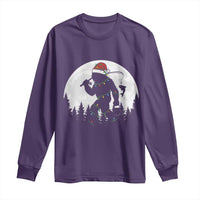 Funny Bigfoot Fishing Christmas Long Sleeve Shirt Sasquatch Moon Fisherman - Wonder Print Shop