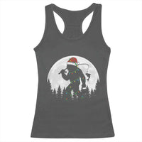 Funny Bigfoot Fishing Christmas Racerback Tank Top Sasquatch Moon Fisherman - Wonder Print Shop
